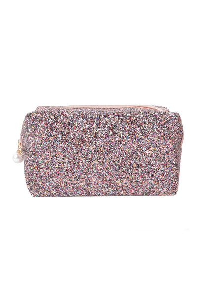 GLITTER PEARL ZIPPER COSMETIC BAG/6PCS