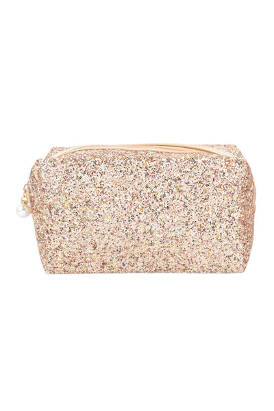 GLITTER PEARL ZIPPER COSMETIC BAG/6PCS