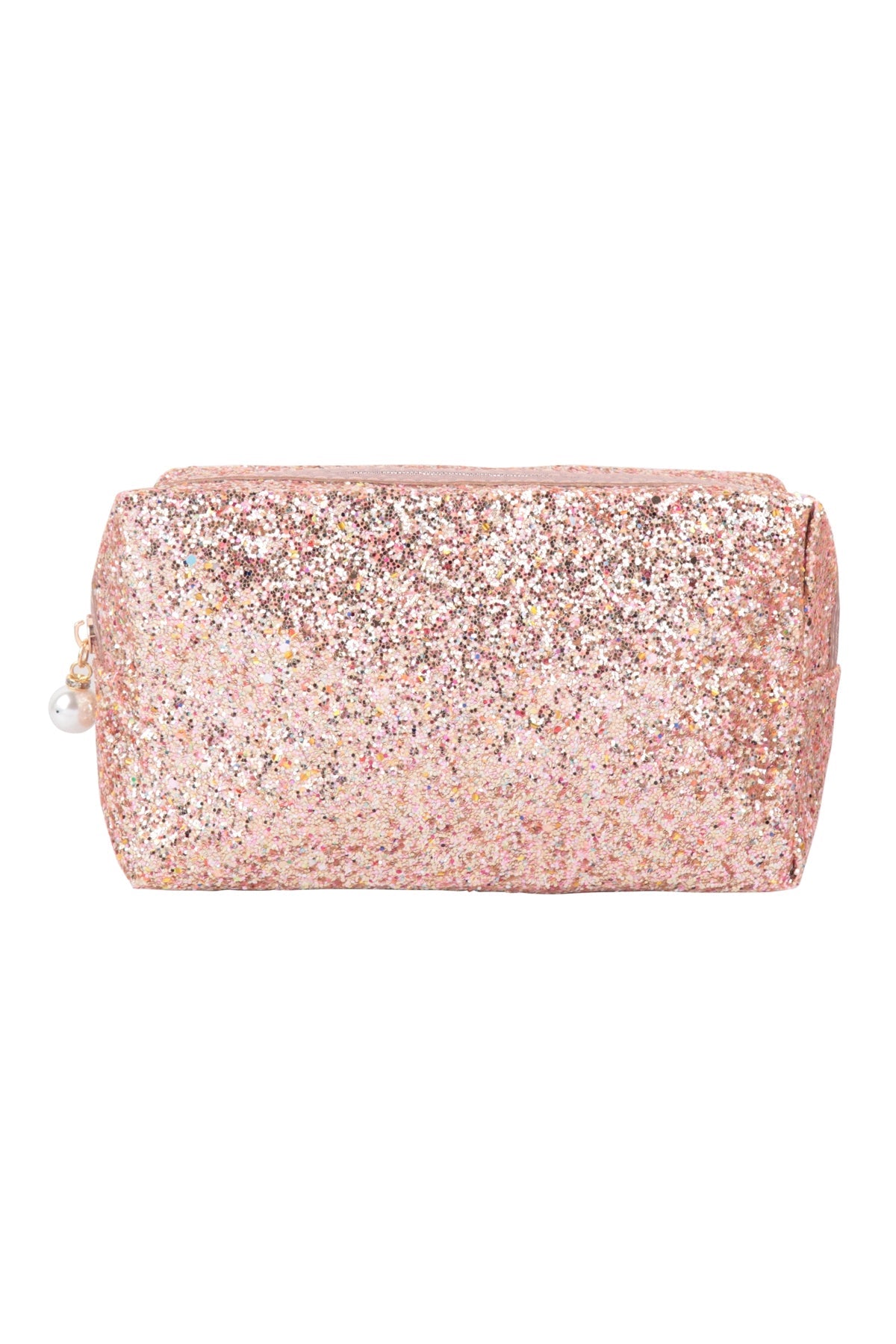 GLITTER PEARL ZIPPER COSMETIC BAG/6PCS