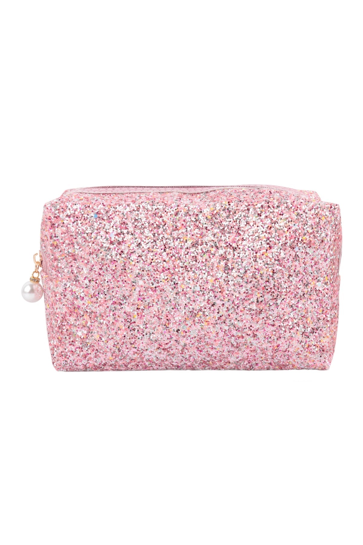 GLITTER PEARL ZIPPER COSMETIC BAG/6PCS