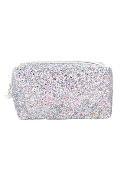 GLITTER PEARL ZIPPER COSMETIC BAG/6PCS