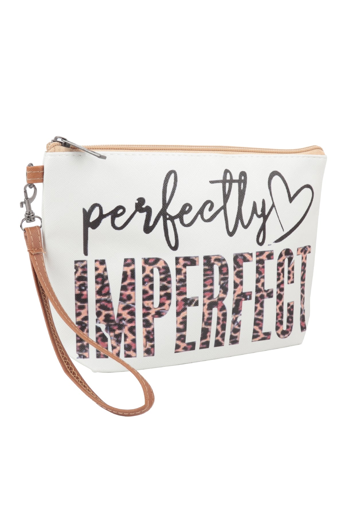 PERFECTLY IMPERFECT PRINT COSMETIC POUCH BAG W/ WRISTLET/6PCS
