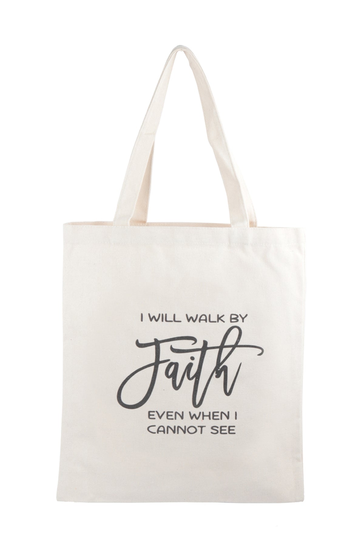 I WILL WALK BY FAITH PRINT TOTE BAG/6PCS