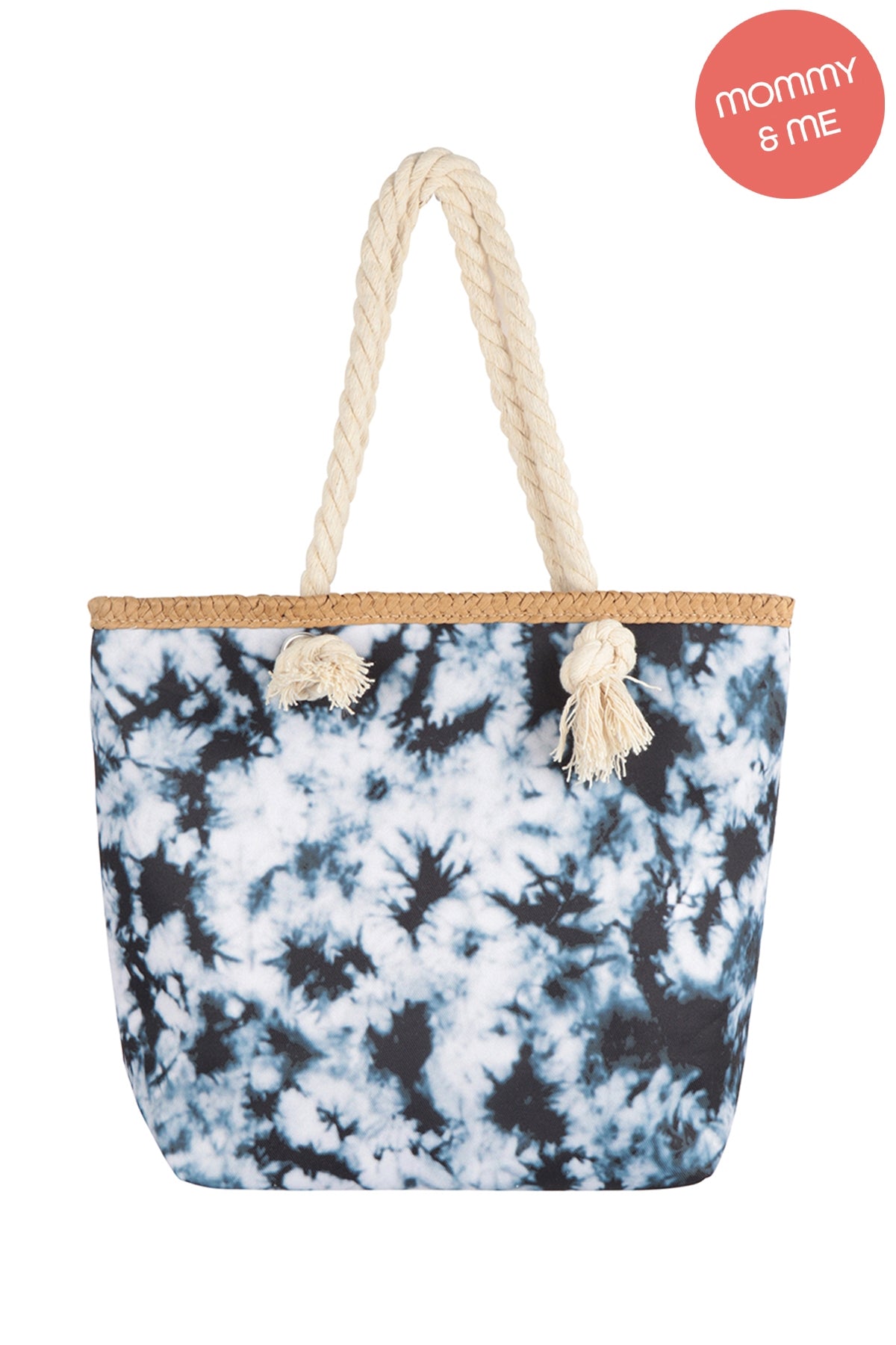 KIDS TIE DYE ROPE HANDLE SUMMER TOTE BAG