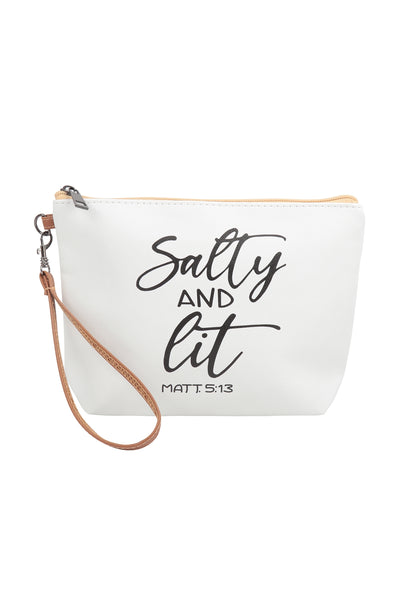 SALTY AND LIT MATT 5:13 PRINT COSMETIC POUCH BAG W/ WRISTLET (NOW $1.50 ONLY!)