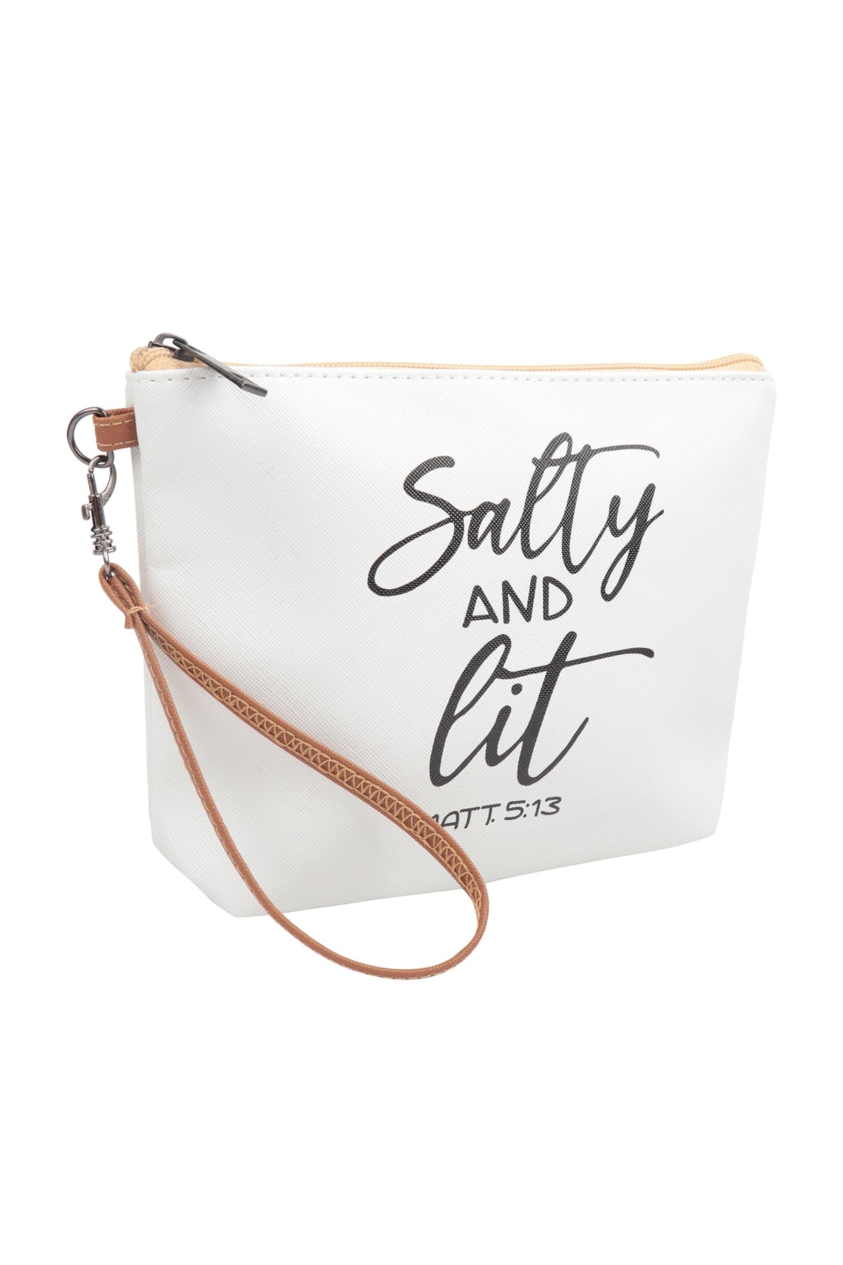 SALTY AND LIT MATT 5:13 PRINT COSMETIC POUCH BAG W/ WRISTLET (NOW $1.50 ONLY!)