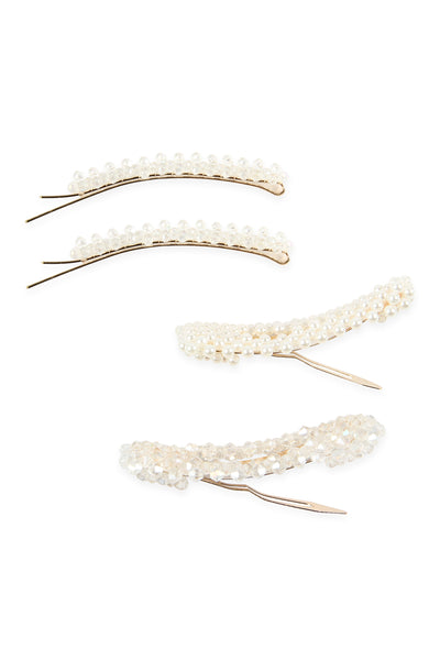 GLASS BEADS AND PEARL HAIR PIN SETS/6SETS (NOW $1.75 ONLY!)
