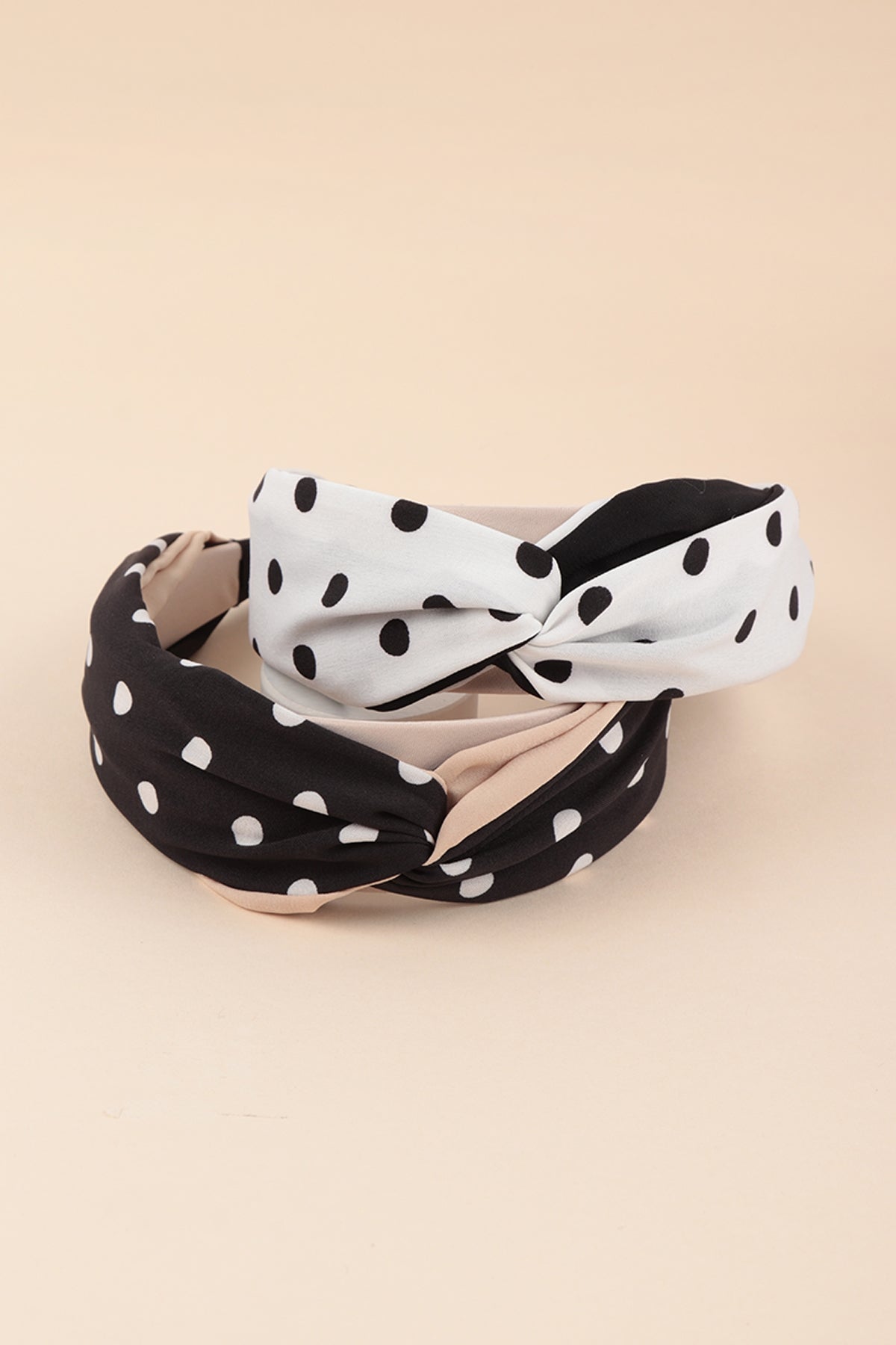 POLKA DOT PRINT TWISTED HEADBAND HAIR ACCESSORIES/6PCS (NOW $1.00 ONLY!)