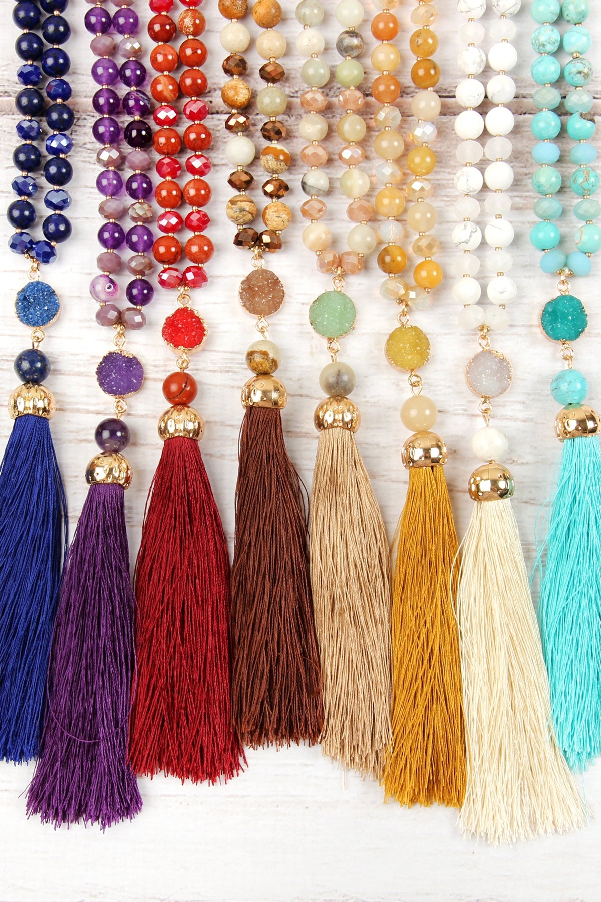 TASSEL NATURAL STONE NECKLACE