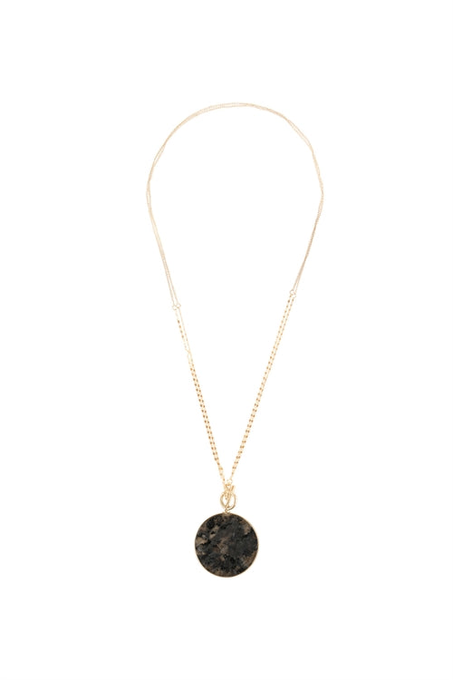NATURAL STONE PENDANT CHAIN LAYERED NECKLACE/6PCS (NOW $2.00 ONLY!)