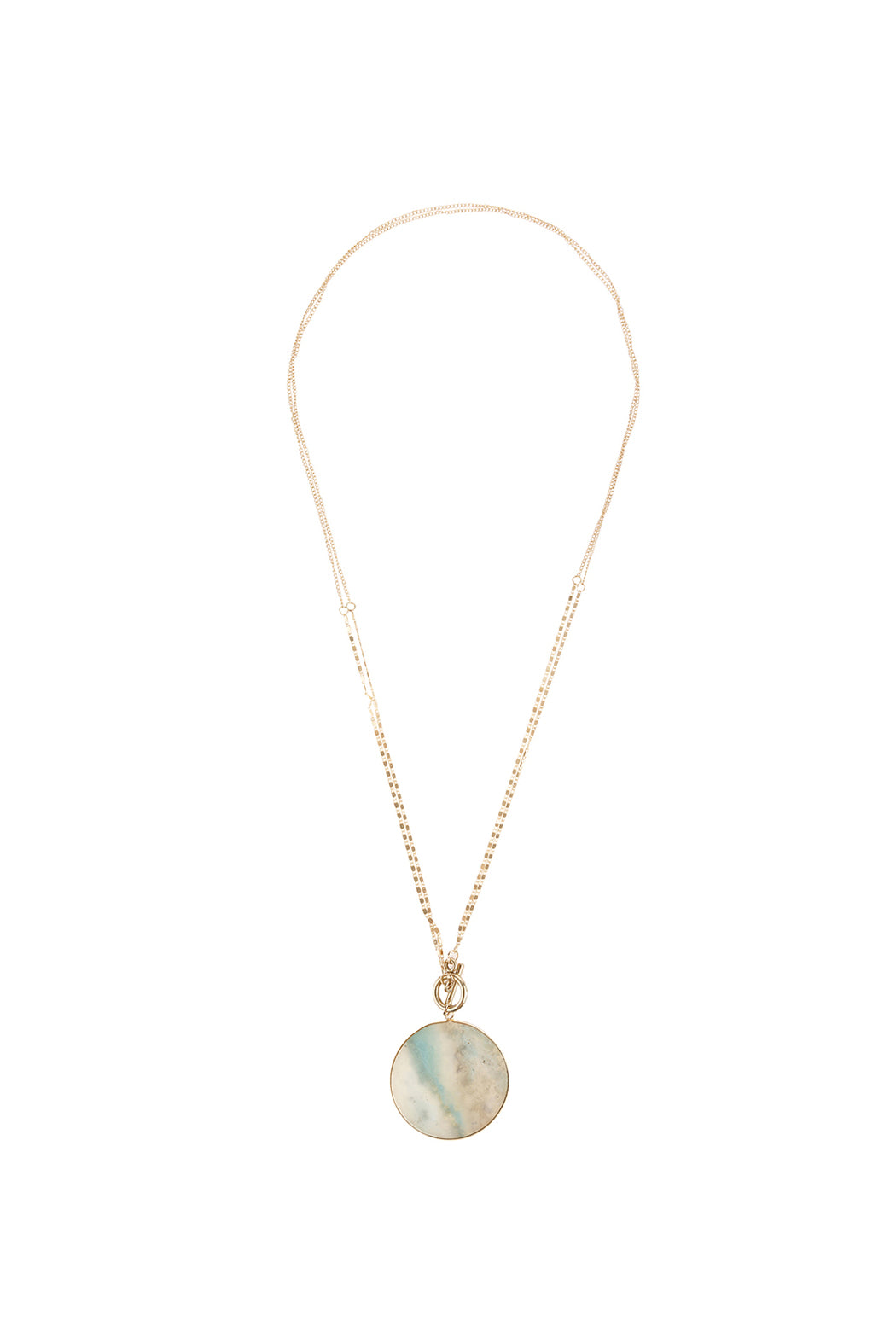 NATURAL STONE PENDANT CHAIN LAYERED NECKLACE/6PCS (NOW $2.00 ONLY!)