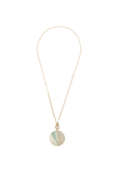 NATURAL STONE PENDANT CHAIN LAYERED NECKLACE/6PCS (NOW $2.00 ONLY!)