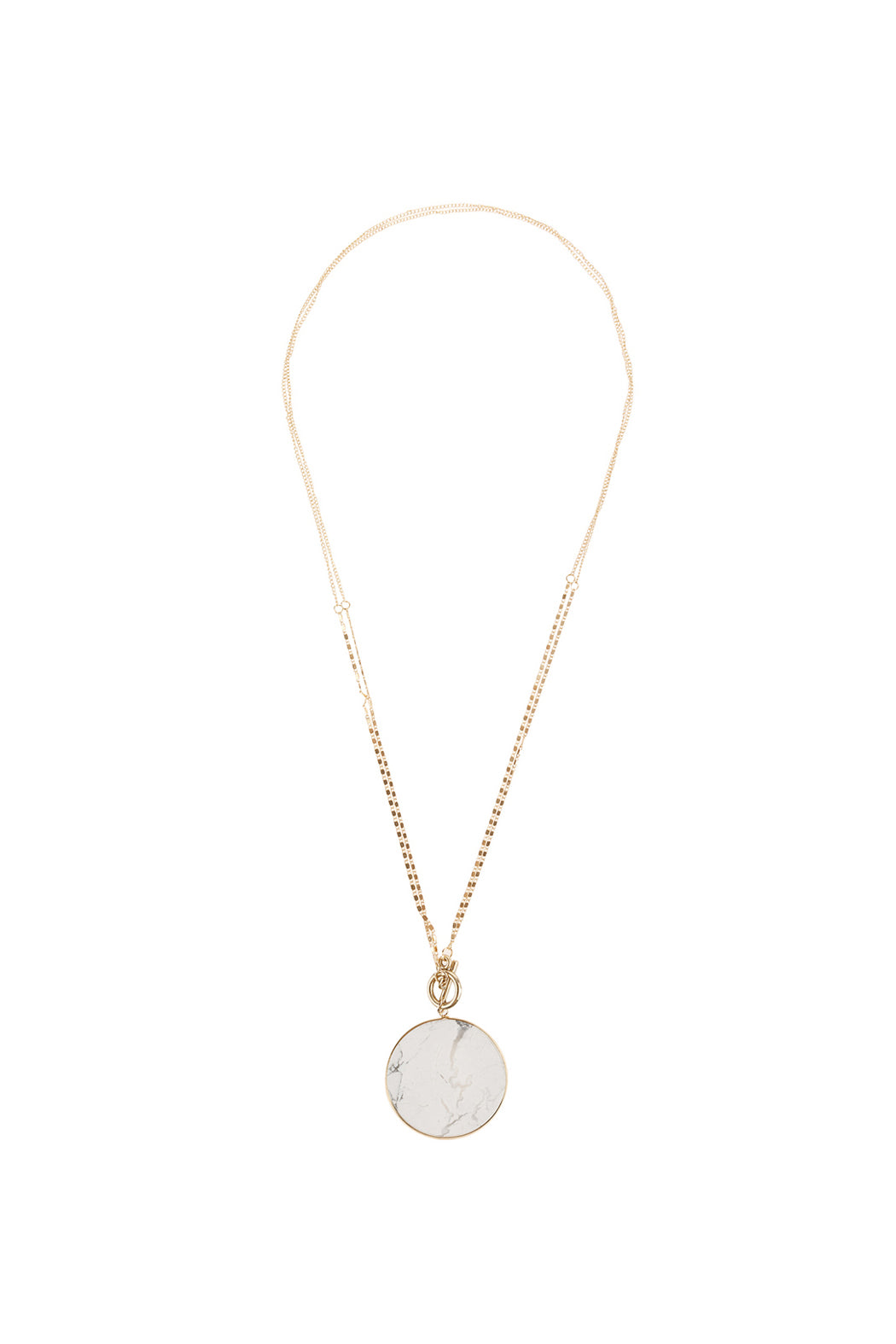 NATURAL STONE PENDANT CHAIN LAYERED NECKLACE/6PCS (NOW $2.00 ONLY!)