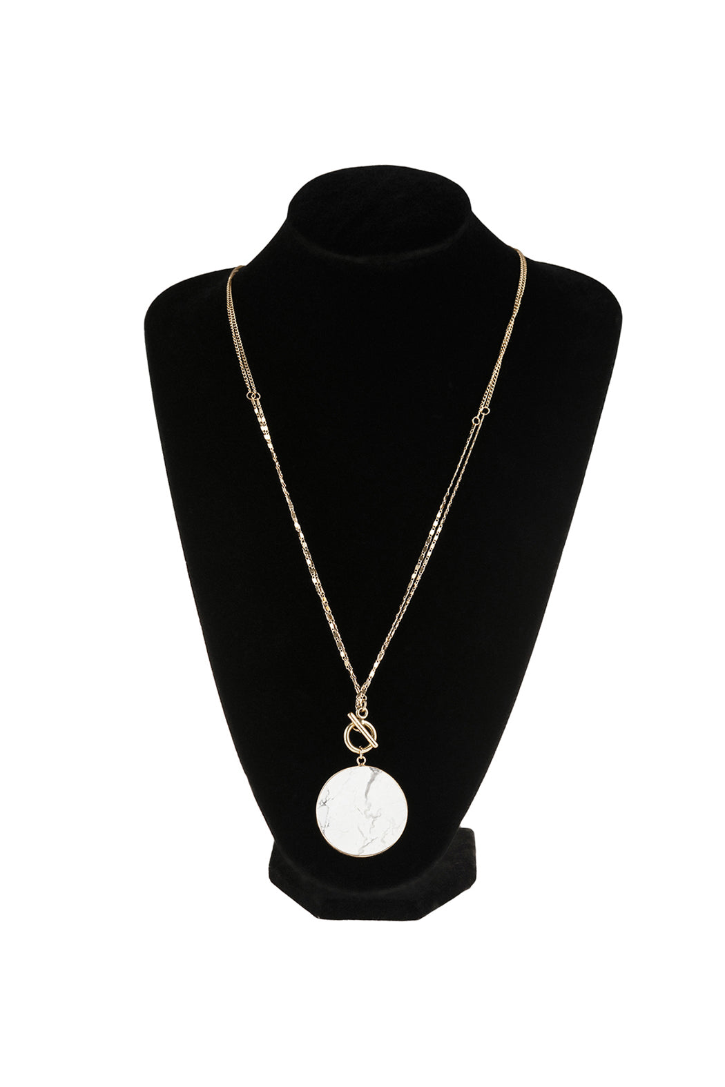 NATURAL STONE PENDANT CHAIN LAYERED NECKLACE/6PCS (NOW $2.00 ONLY!)