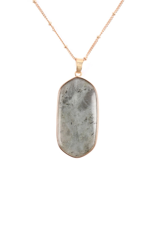 STONE PENDANT CHARM NECKLACE