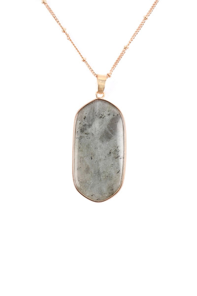 STONE PENDANT CHARM NECKLACE