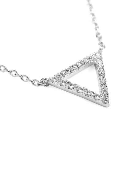 ZIRCON TRIANGULAR PENDANT NECKLACE