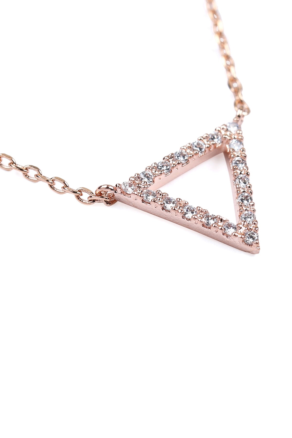 ZIRCON TRIANGULAR PENDANT NECKLACE