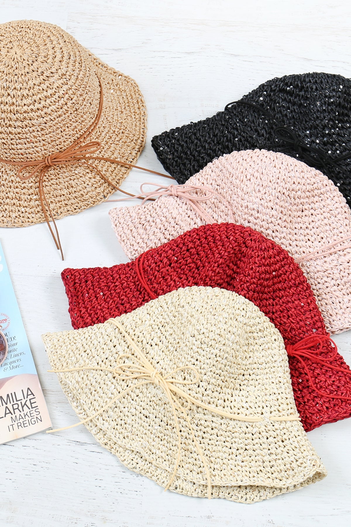 WEAVED LADY BUCKET HAT/6PCS