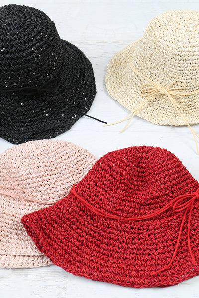 WEAVED LADY BUCKET HAT/6PCS