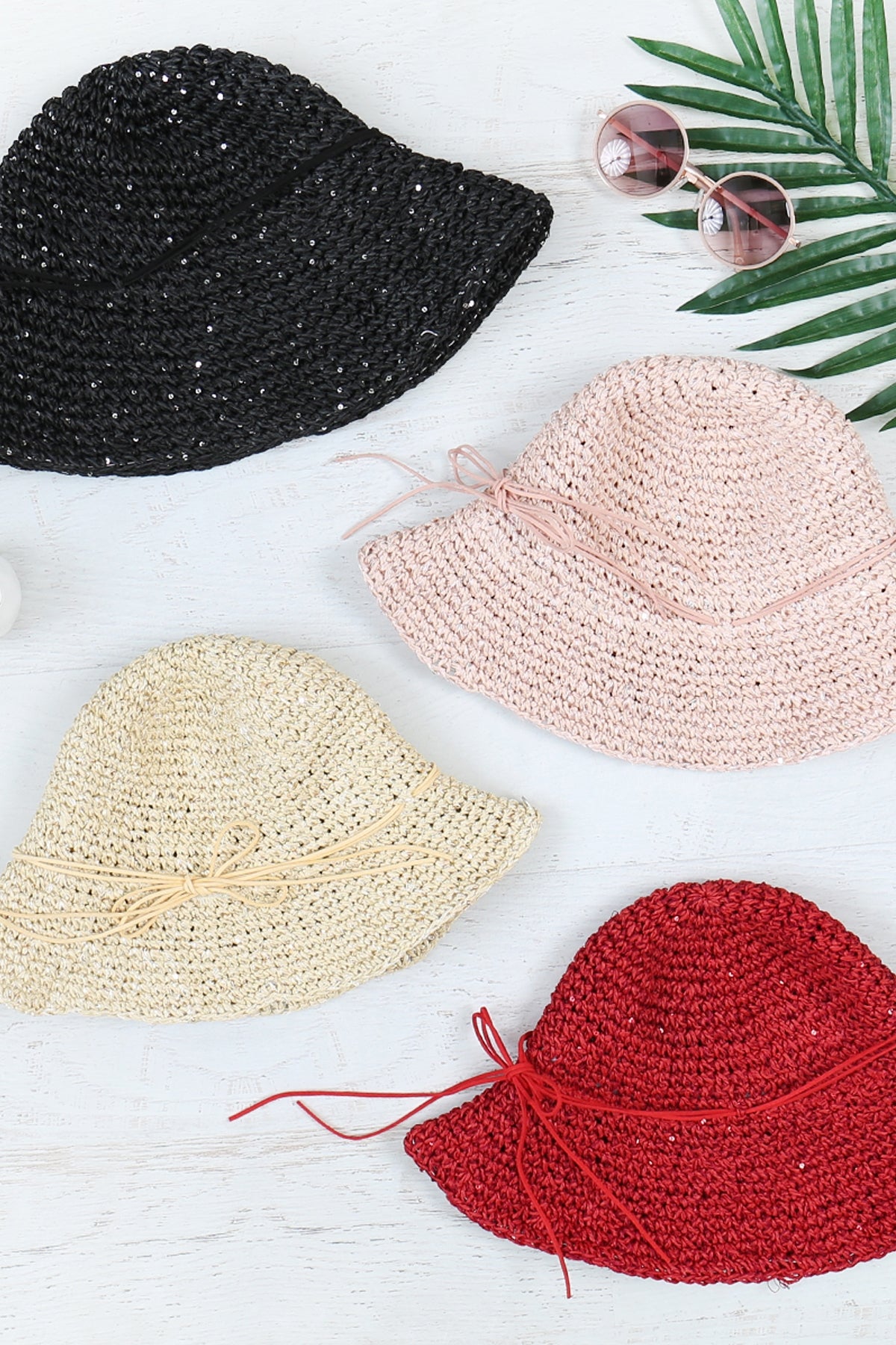 WEAVED LADY BUCKET HAT/6PCS