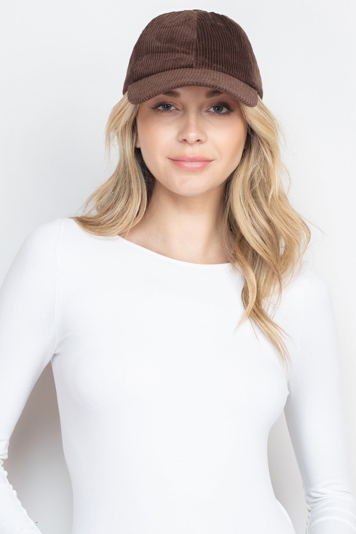 LINE TEXTURED COTTON CORDUROY FASHION CAP (NOW $3.50 ONLY!)