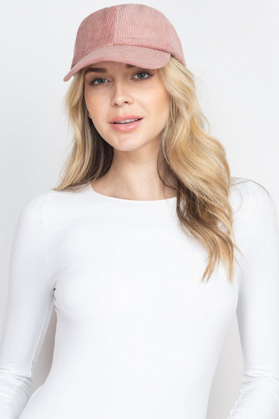 LINE TEXTURED COTTON CORDUROY FASHION CAP (NOW $3.50 ONLY!)