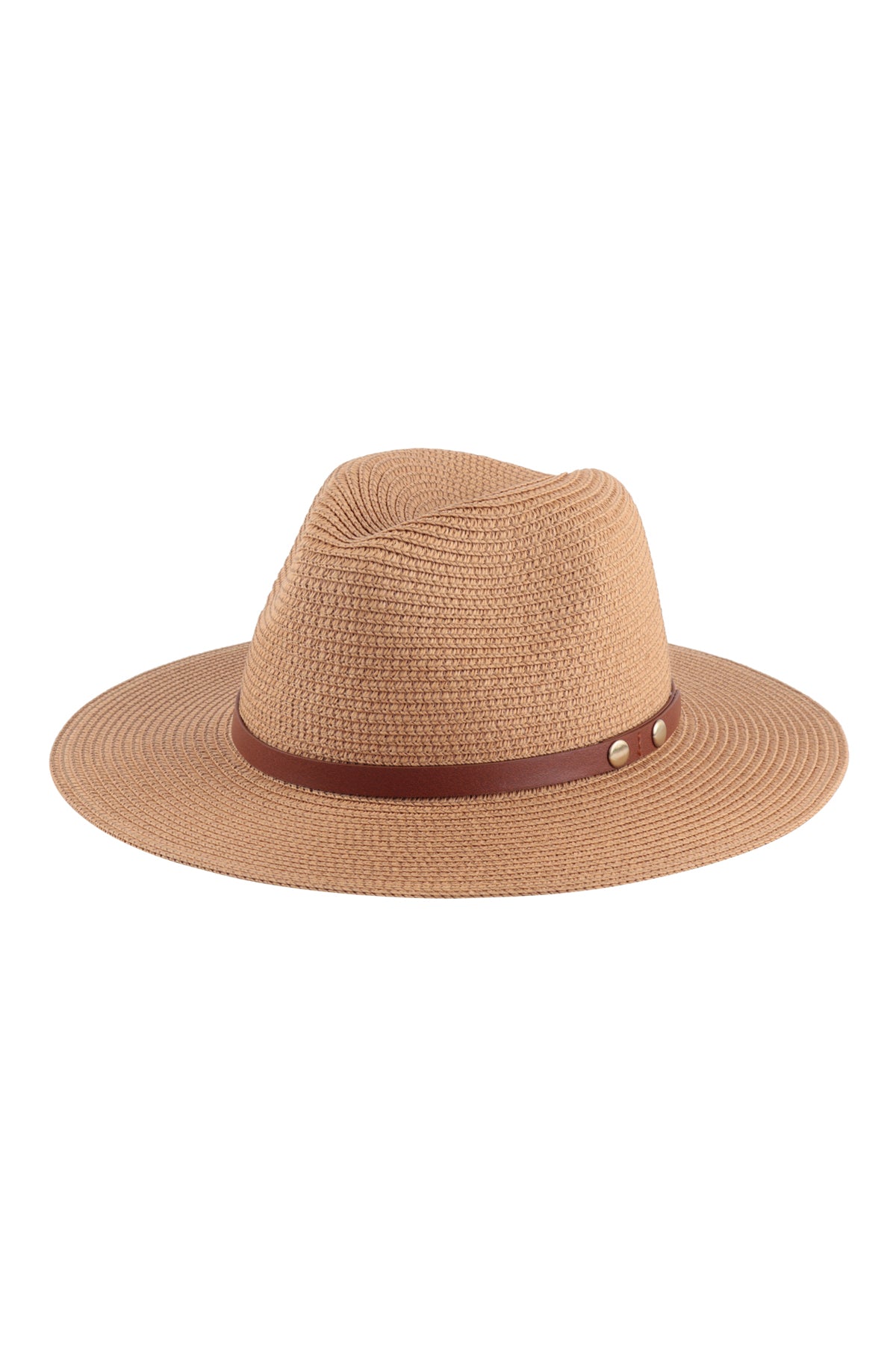 PANAMA BRIM SUMMER HAT WITH LEATHER STRAP