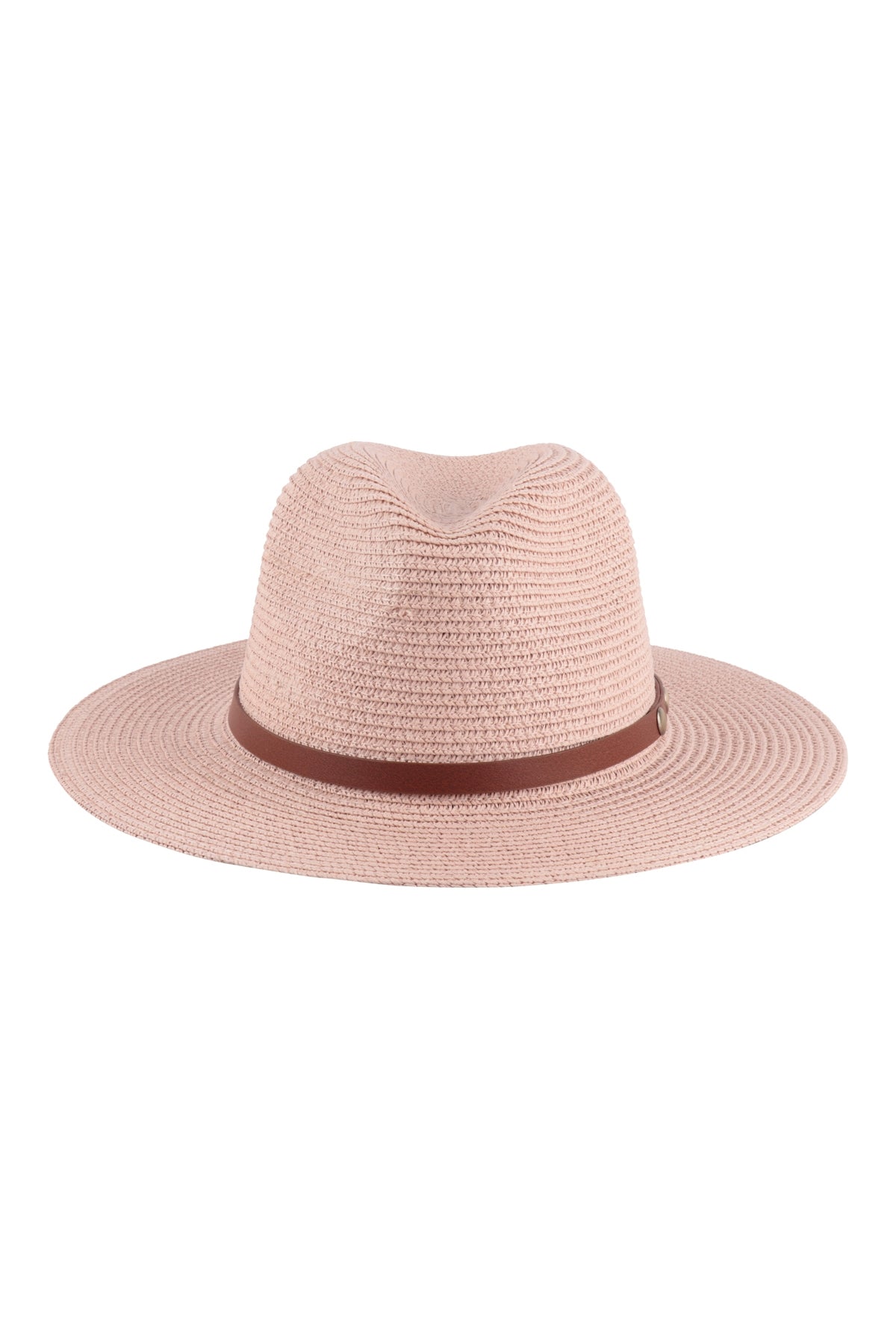 PANAMA BRIM SUMMER HAT WITH LEATHER STRAP