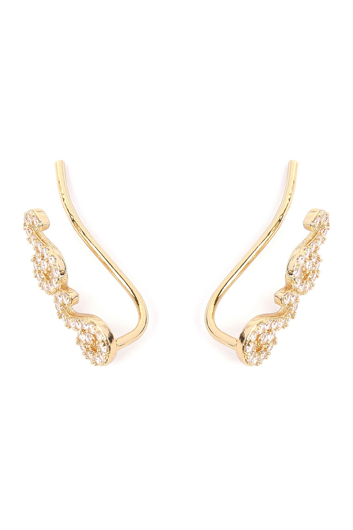 GOLD TAPERED SWIRL CRAWLER EARRINGS/6PCS