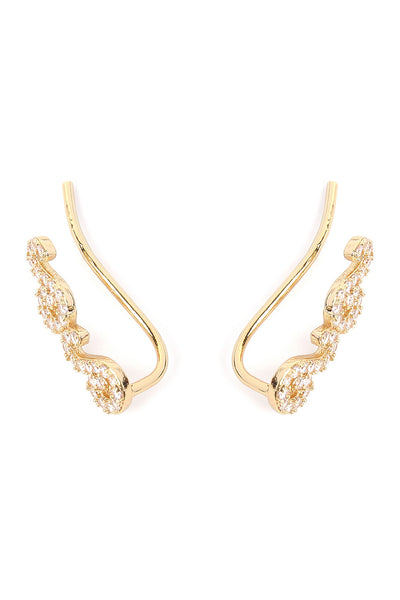 GOLD TAPERED SWIRL CRAWLER EARRINGS/6PCS