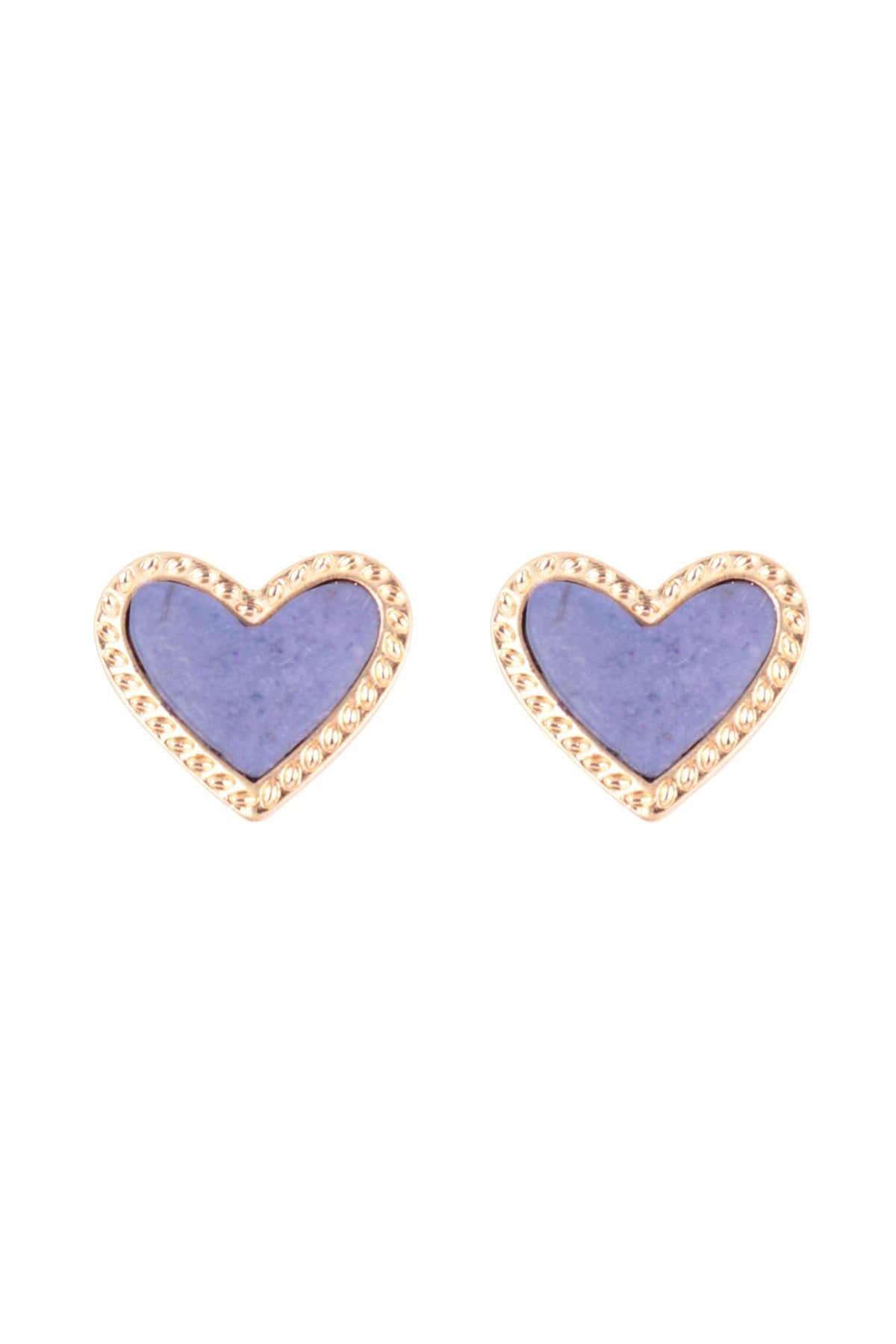 HEART NATURALS STONE STUD EARRINGS