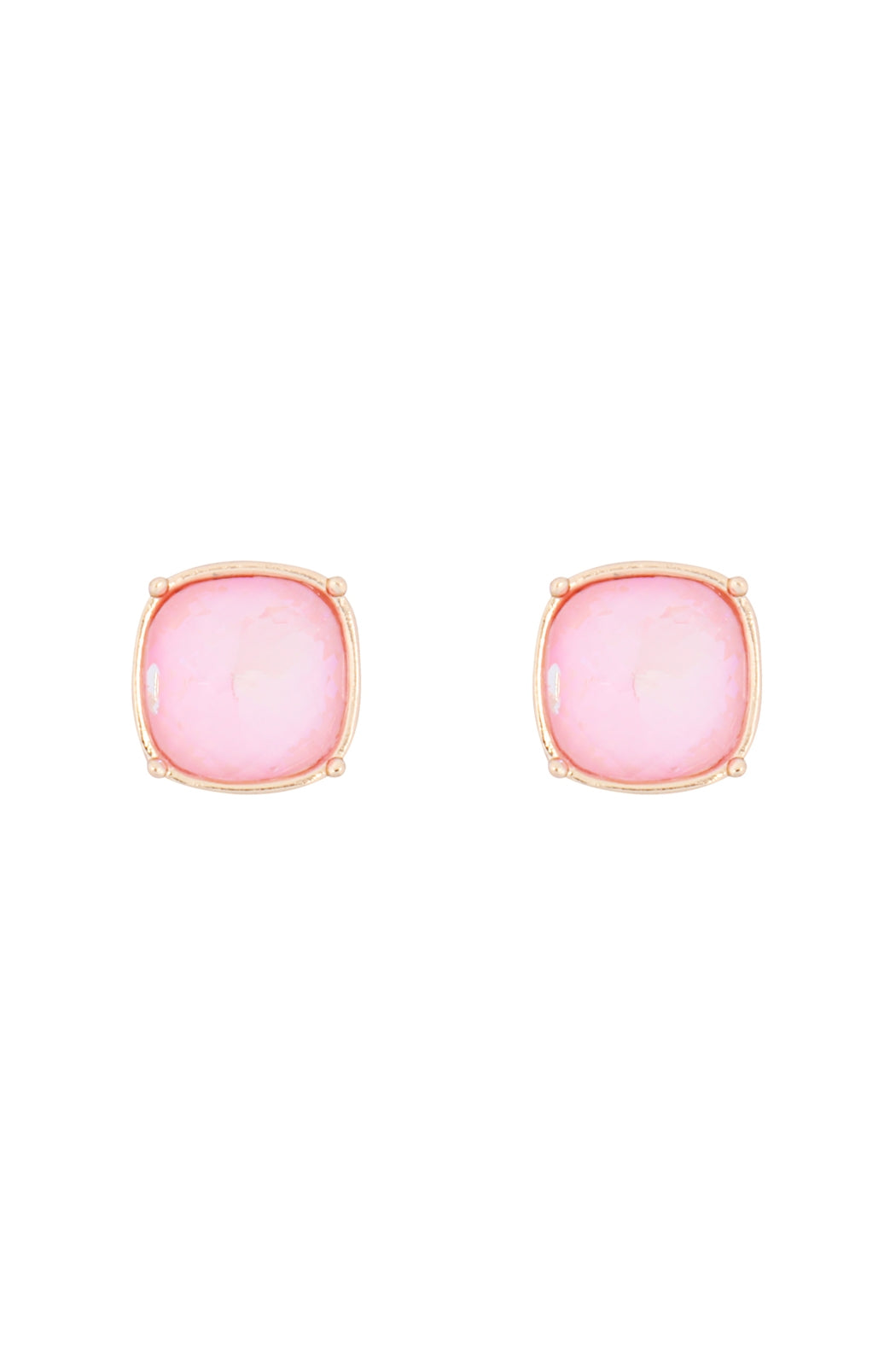 ROUND CUSHION CUT POST EARRINGS