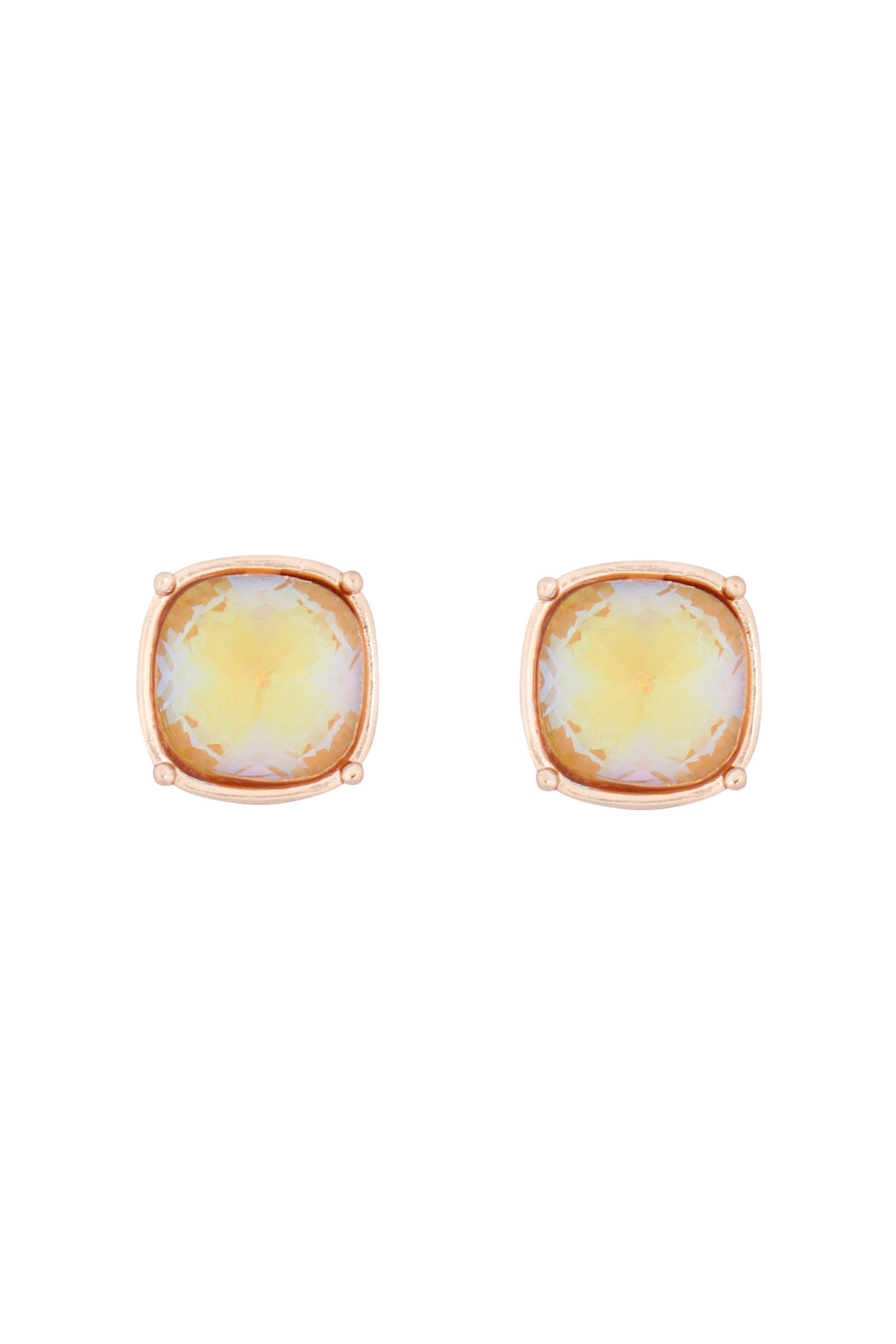 ROUND CUSHION CUT POST EARRINGS