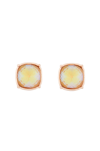 ROUND CUSHION CUT POST EARRINGS