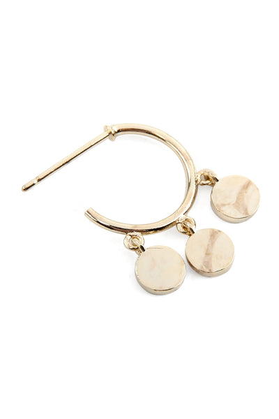 DANGLING METAL CHARM POST HOOP EARRINGS