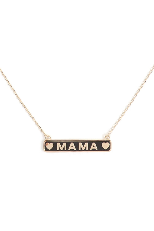 "MAMA" METAL BAR NECKLACE