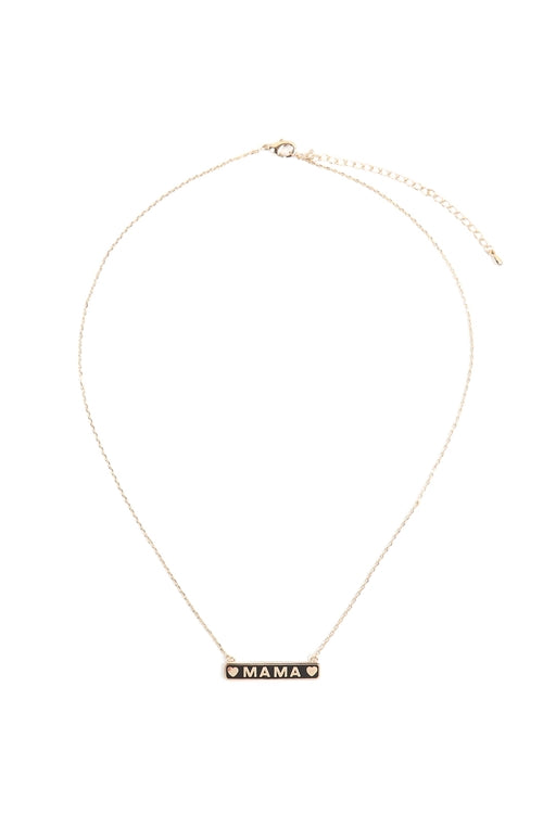 "MAMA" METAL BAR NECKLACE