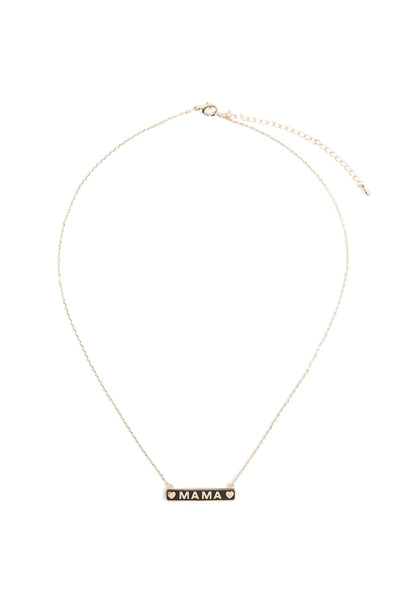 "MAMA" METAL BAR NECKLACE