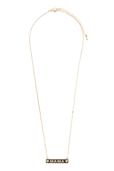 "MAMA" METAL BAR NECKLACE