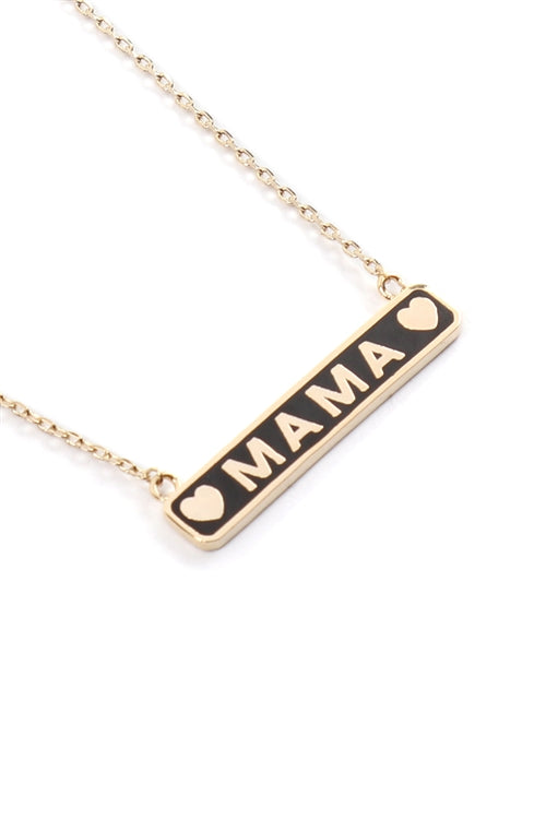 "MAMA" METAL BAR NECKLACE