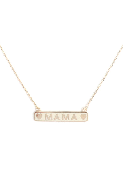 "MAMA" METAL BAR NECKLACE