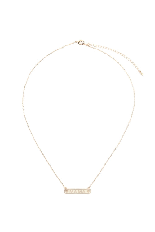"MAMA" METAL BAR NECKLACE