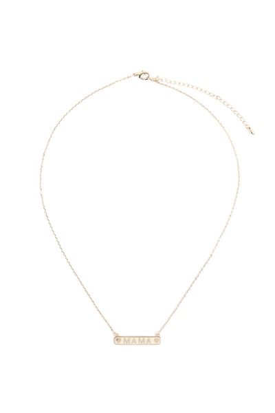 "MAMA" METAL BAR NECKLACE