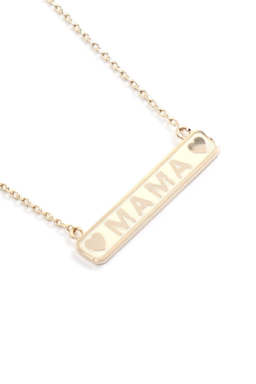 "MAMA" METAL BAR NECKLACE