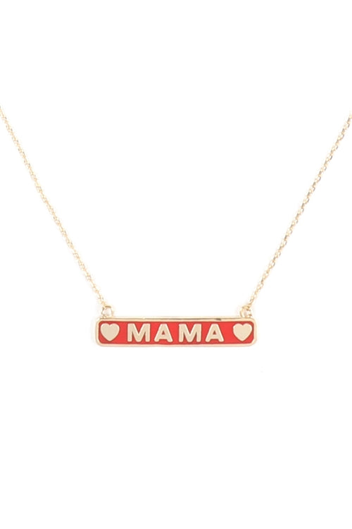 "MAMA" METAL BAR NECKLACE