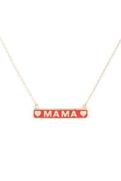 "MAMA" METAL BAR NECKLACE