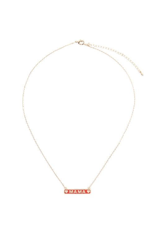 "MAMA" METAL BAR NECKLACE