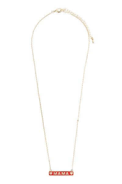 "MAMA" METAL BAR NECKLACE