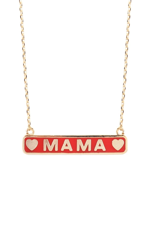 "MAMA" METAL BAR NECKLACE